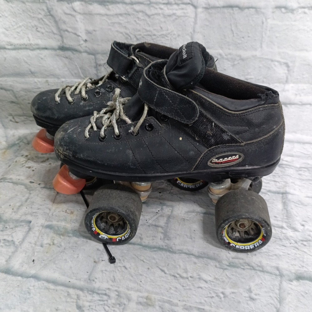 Riedell Carrera Black Quad Roller Skates Speed Rink Size 7 Model 105W #2
